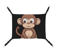 DWTJKMS Cartoon Brown Monkey Cat Hammock Soft Sleeping Hammocks Adjustable Pet Hammock All Season Use for Cats, Ferret, Puppy, Rabbits, Small Animals (Classical)