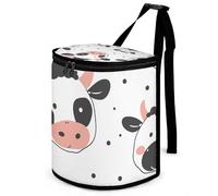 DWTJKMS Cartoon Cow Print Car Trash Can with Lid Large Capacity Hanging Auto Trash Bin Leak-Proof Waterproof Trash Bin Cars Must Haves Interior Accessories