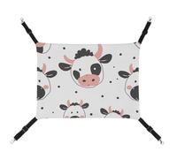 DWTJKMS Cartoon Cow Print Cat Hammock Soft Sleeping Hammocks Adjustable Pet Hammock All Season Use for Cats, Ferret, Puppy, Rabbits, Small Animals (Classical)