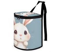 DWTJKMS Cartoon Cute Bunny Car Trash Can with Lid Large Capacity Hanging Auto Trash Bin Leak-Proof Waterproof Trash Bin Cars Must Haves Interior Accessories