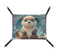 DWTJKMS Cartoon Cute Otter Cat Hammock Soft Sleeping Hammocks Adjustable Pet Hammock All Season Use for Cats, Ferret, Puppy, Rabbits, Small Animals (Classical)