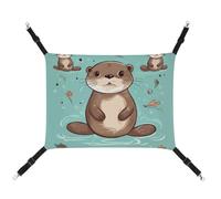 DWTJKMS Cartoon Cute Otter Cat Hammock Soft Sleeping Hammocks Adjustable Pet Hammock All Season Use for Cats, Ferret, Puppy, Rabbits, Small Animals (Classical)