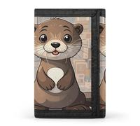 DWTJKMS Cartoon Cute Otter Wallet Minimalist Mens Slim Trifold Wallets Modern Fashion Wallets Anti-Theft Wallet Holds Cards And Cash
