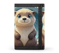 DWTJKMS Cartoon Cute Otter Wallet Minimalist Mens Slim Trifold Wallets Modern Fashion Wallets Anti-Theft Wallet Holds Cards And Cash