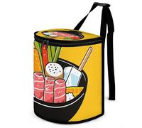 DWTJKMS Cartoon Hotpot Doodle Car Trash Can with Lid Large Capacity Hanging Auto Trash Bin Leak-Proof Waterproof Trash Bin Cars Must Haves Interior Accessories