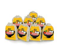 DWTJKMS Cartoon Hotpot Doodle Gift Pouches 8PCS Portable Small Drawstring Storage Bags Pouches Reusable Cotton Linen Bunches Pocket For Wedding, Travel, Office, Workout (Unisex)