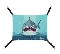 DWTJKMS Cartoon Shark Floating in Water Cat Hammock Soft Sleeping Hammocks Adjustable Pet Hammock All Season Use for Cats, Ferret, Puppy, Rabbits, Small Animals (Classical)