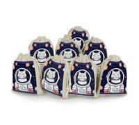 DWTJKMS Cat in Spacess Gift Pouches 8PCS Portable Small Drawstring Storage Bags Pouches Reusable Cotton Linen Bunches Pocket For Wedding, Travel, Office, Workout (Unisex)