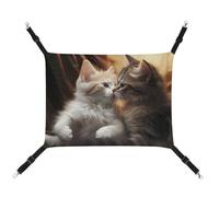 DWTJKMS Cat Kiss Cat Hammock Soft Sleeping Hammocks Adjustable Pet Hammock All Season Use for Cats, Ferret, Puppy, Rabbits, Small Animals (Classical)