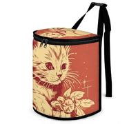 DWTJKMS Cat Lying on The Box Car Trash Can with Lid Large Capacity Hanging Auto Trash Bin Leak-Proof Waterproof Trash Bin Cars Must Haves Interior Accessories