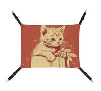 DWTJKMS Cat Lying on The Box Cat Hammock Soft Sleeping Hammocks Adjustable Pet Hammock All Season Use for Cats, Ferret, Puppy, Rabbits, Small Animals (Classical)