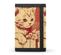 DWTJKMS Cat Lying on The Box Wallet Minimalist Mens Slim Trifold Wallets Modern Fashion Wallets Anti-Theft Wallet Holds Cards And Cash