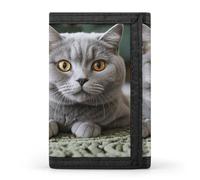 DWTJKMS Cat on Carpet Wallet Minimalist Mens Slim Trifold Wallets Modern Fashion Wallets Anti-Theft Wallet Holds Cards And Cash