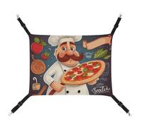 DWTJKMS Chef Pizza Cat Hammock Soft Sleeping Hammocks Adjustable Pet Hammock All Season Use for Cats, Ferret, Puppy, Rabbits, Small Animals (Classical)