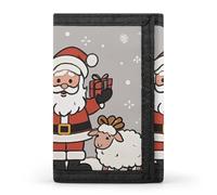 DWTJKMS Christmas Sheep Wallet Minimalist Mens Slim Trifold Wallets Modern Fashion Wallets Anti-Theft Wallet Holds Cards And Cash