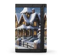 DWTJKMS Christmas Winter Happy Scene Wallet Minimalist Mens Slim Trifold Wallets Modern Fashion Wallets Anti-Theft Wallet Holds Cards And Cash