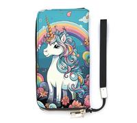 DWTJKMS Color Horse Long Wallet Slim PU Leather Wallets for Men Women Minimalist Wallet with Card Slots, white, 20x10.5cm