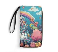 DWTJKMS Color Horse Long Wallet Slim PU Leather Wallets for Men Women Minimalist Wallet with Card Slots, white, 19.7x10.5cm