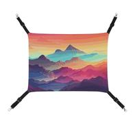 DWTJKMS Color Mountain Gradient Cat Hammock Soft Sleeping Hammocks Adjustable Pet Hammock All Season Use for Cats, Ferret, Puppy, Rabbits, Small Animals (Classical)