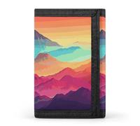 DWTJKMS Color Mountain Gradient Wallet Minimalist Mens Slim Trifold Wallets Modern Fashion Wallets Anti-Theft Wallet Holds Cards And Cash