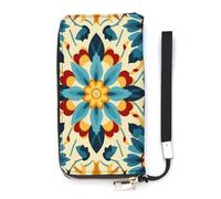 DWTJKMS Colorful Arabic Editable File Yellow Long Wallet Slim PU Leather Wallets for Men Women Minimalist Wallet with Card Slots, white, 20x10.5cm