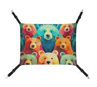 DWTJKMS Colorful Bears Cat Hammock Soft Sleeping Hammocks Adjustable Pet Hammock All Season Use for Cats, Ferret, Puppy, Rabbits, Small Animals (Classical)
