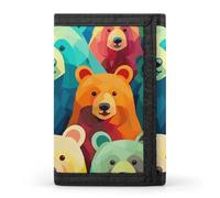 DWTJKMS Colorful Bears Wallet Minimalist Mens Slim Trifold Wallets Modern Fashion Wallets Anti-Theft Wallet Holds Cards And Cash