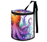 DWTJKMS Colorful Octopus Car Trash Can with Lid Large Capacity Hanging Auto Trash Bin Leak-Proof Waterproof Trash Bin Cars Must Haves Interior Accessories