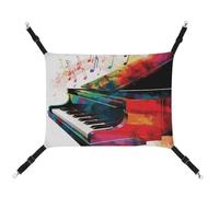 DWTJKMS Colorful Piano Keyboard Music Cat Hammock Soft Sleeping Hammocks Adjustable Pet Hammock All Season Use for Cats, Ferret, Puppy, Rabbits, Small Animals (Classical)