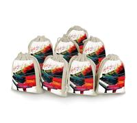 DWTJKMS Colorful Piano Keyboard Music Gift Pouches 8PCS Portable Small Drawstring Storage Bags Pouches Reusable Cotton Linen Bunches Pocket For Wedding, Travel, Office, Workout (Unisex)