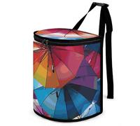 DWTJKMS Colorful Umbrella Car Trash Can with Lid Large Capacity Hanging Auto Trash Bin Leak-Proof Waterproof Trash Bin Cars Must Haves Interior Accessories