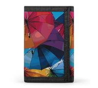 DWTJKMS Colorful Umbrella Wallet Minimalist Mens Slim Trifold Wallets Modern Fashion Wallets Anti-Theft Wallet Holds Cards And Cash