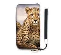 DWTJKMS Cool Leopard Long Wallet Slim PU Leather Wallets for Men Women Minimalist Wallet with Card Slots, white, 20x10.5cm