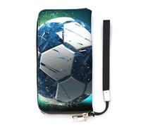DWTJKMS Cool Soccer Ball Long Wallet Slim PU Leather Wallets for Men Women Minimalist Wallet with Card Slots, white, 20x10.5cm