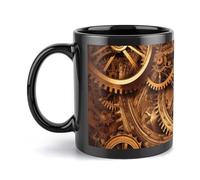 DWTJKMS Cool Steampunk Gears Coffee Mugs Large Ceramic Mug with Handle Porcelain Novelty Mug Print Pattern Tea Cup Cute Milk Cup Funny Coffee Cups for Men Women Dishwasher Safe