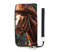 DWTJKMS Cowboy Ride Horse Long Wallet Slim PU Leather Wallets for Men Women Minimalist Wallet with Card Slots, white, 20x10.5cm
