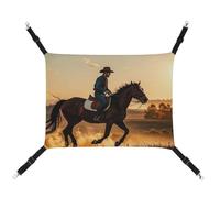 DWTJKMS Cowboys Riding Horses Cat Hammock Soft Sleeping Hammocks Adjustable Pet Hammock All Season Use for Cats, Ferret, Puppy, Rabbits, Small Animals (Classical)