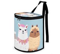 DWTJKMS Cute Alpacas Car Trash Can with Lid Large Capacity Hanging Auto Trash Bin Leak-Proof Waterproof Trash Bin Cars Must Haves Interior Accessories