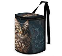 DWTJKMS Cute and Lovely Cat Car Trash Can with Lid Large Capacity Hanging Auto Trash Bin Leak-Proof Waterproof Trash Bin Cars Must Haves Interior Accessories