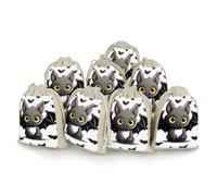 DWTJKMS Cute Bat Gift Pouches 8PCS Portable Small Drawstring Storage Bags Pouches Reusable Cotton Linen Bunches Pocket For Wedding, Travel, Office, Workout (Unisex)