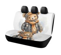 DWTJKMS Cute Bear Car Seat Cover, Car Non-Slip Protector for Back Seat, Durable Scratch Proof Universal Size Auto Seats Cover Fits Cars, Trucks and SUVs