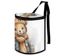 DWTJKMS Cute Bear Car Trash Can with Lid Large Capacity Hanging Auto Trash Bin Leak-Proof Waterproof Trash Bin Cars Must Haves Interior Accessories