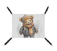 DWTJKMS Cute Bear Cat Hammock Soft Sleeping Hammocks Adjustable Pet Hammock All Season Use for Cats, Ferret, Puppy, Rabbits, Small Animals (Classical)