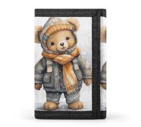 DWTJKMS Cute Bear Wallet Minimalist Mens Slim Trifold Wallets Modern Fashion Wallets Anti-Theft Wallet Holds Cards And Cash