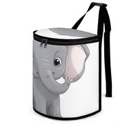 DWTJKMS Cute Cartoon Elephant Car Trash Can with Lid Large Capacity Hanging Auto Trash Bin Leak-Proof Waterproof Trash Bin Cars Must Haves Interior Accessories