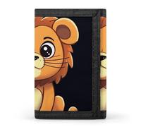 DWTJKMS Cute Cartoon Lion Wallet Minimalist Mens Slim Trifold Wallets Modern Fashion Wallets Anti-Theft Wallet Holds Cards And Cash