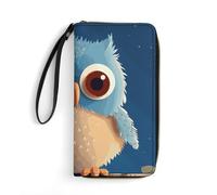 DWTJKMS Cute Cartoon Owl Long Wallet Slim PU Leather Wallets for Men Women Minimalist Wallet with Card Slots, white, 19.7x10.5cm