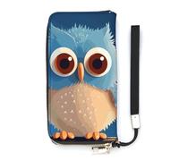 DWTJKMS Cute Cartoon Owl Long Wallet Slim PU Leather Wallets for Men Women Minimalist Wallet with Card Slots, white, 20x10.5cm