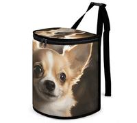 DWTJKMS Cute Chihuahua Car Trash Can with Lid Large Capacity Hanging Auto Trash Bin Leak-Proof Waterproof Trash Bin Cars Must Haves Interior Accessories