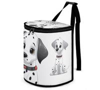 DWTJKMS Cute Dalmatian Car Trash Can with Lid Large Capacity Hanging Auto Trash Bin Leak-Proof Waterproof Trash Bin Cars Must Haves Interior Accessories